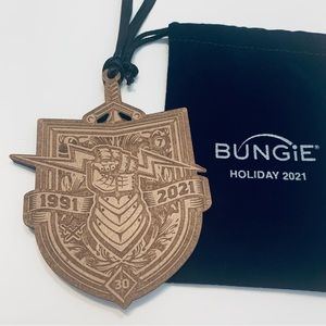 NWOT Bungie 30th Anniversary Shield Crest Rare Wooden Ornament Holiday 2021